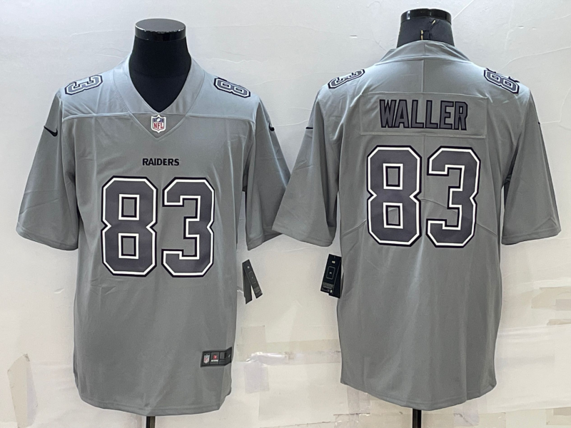 Men's Las Vegas Raiders #83 Darren Waller Grey Atmosphere Fashion Stitched Jersey Men's Las Vegas Raiders #83 Darren Waller Grey Atmosphere Fashion Stitched Jersey